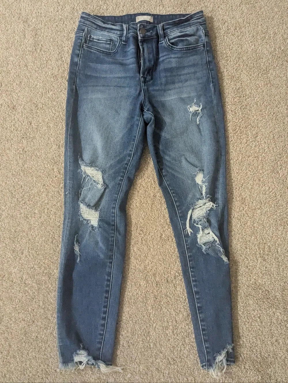 Altar'd State Distressed Skinny Jeans - Blue - Picture 1 of 3